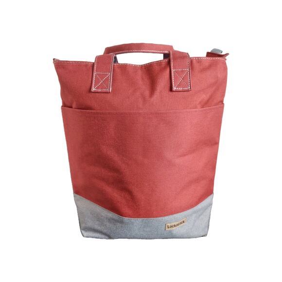 LocknLock Insulated Tote With 3-Piece Storage Set Red Gray Lock & Lock Lock And - Picture 2 of 13